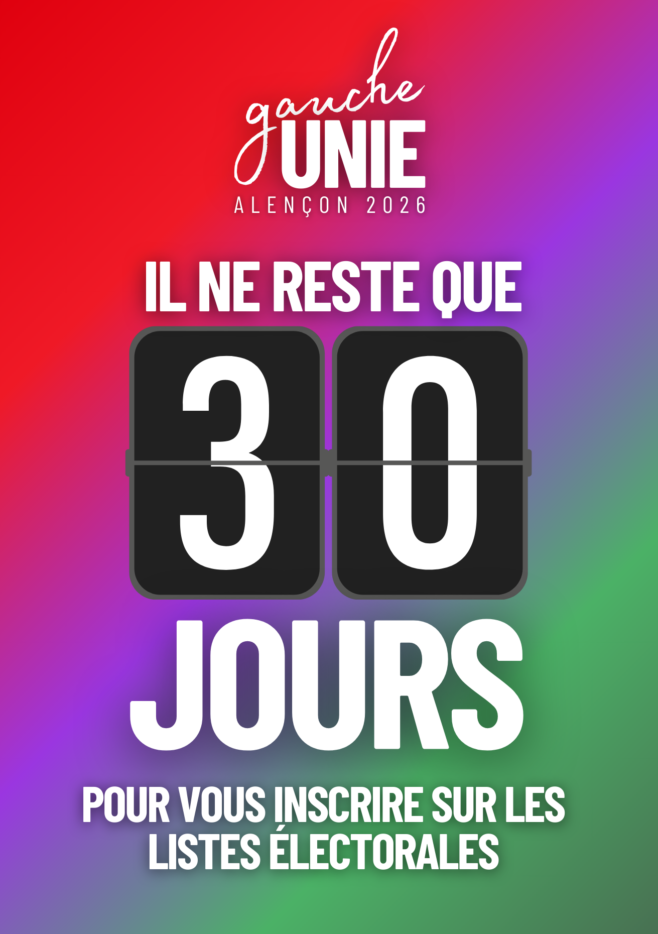 Plus que 30 jours… pour s&rsquo;inscrire sur les listes électorales…